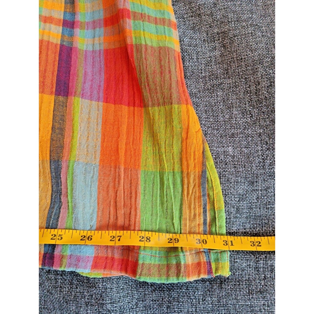 Venezia Vitale Shirt size 2X womans Yellow Red Blue Plaid Blouse long Sleeve - Picture 4 of 10